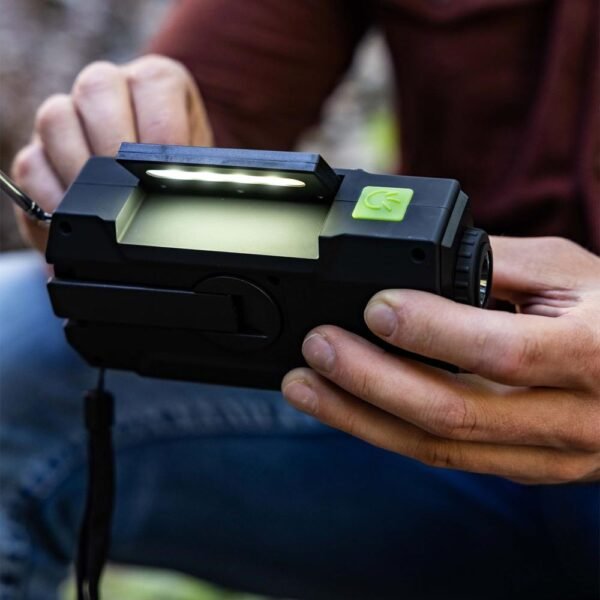 4-in-1 Emergency Solar Flashlight & AM/FM/Weather Radio w/ Hand Crank by Ready Hour - DM - 图片 5
