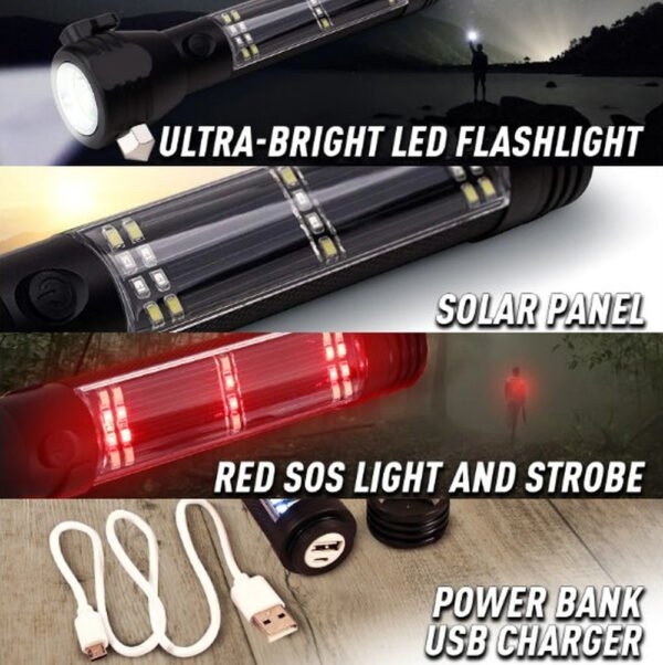 9-in-1 LED Solar Rechargeable Flashlight AND PowerBank (Thank You Offer) - 图片 3
