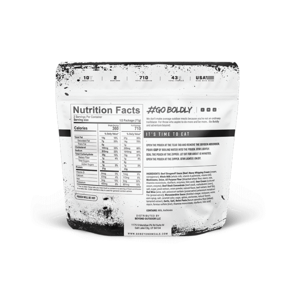 Beef Stroganoff Pouch by Beyond Outdoor Meals (710 calories, 2 servings) - 图片 4