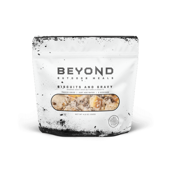 Biscuits & Gravy Pouch by Beyond Outdoor Meals (710 calories, 2 servings)