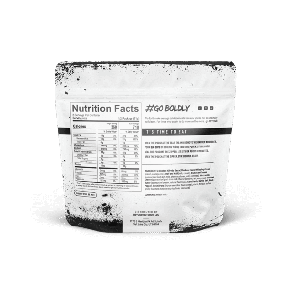 Chicken Alfredo Pouch by Beyond Outdoor Meals (710 calories, 2 servings) - 图片 4