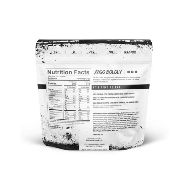 Chicken Fajita Pouch by Beyond Outdoor Meals (710 calories, 2 servings) - 图片 4