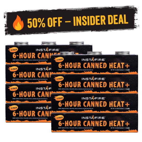 Canned Heat+ & Cooking Fuel (24 total cans) by InstaFire - Exclusive Insider 50% Off Deal