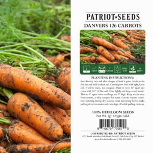 Heirloom Danvers 126 Carrot Seeds (1g) by Patriot Seeds