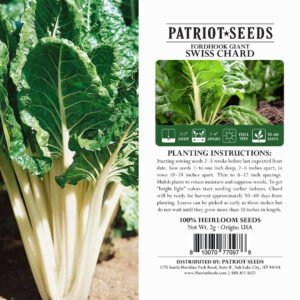 Heirloom Fordhook Giant Swiss Chard Seeds (2g) by Patriot Seeds