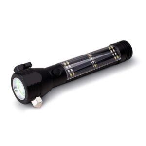 9-in-1 Multi-Function LED Solar Rechargeable Flashlight by Ready Hour - DM
