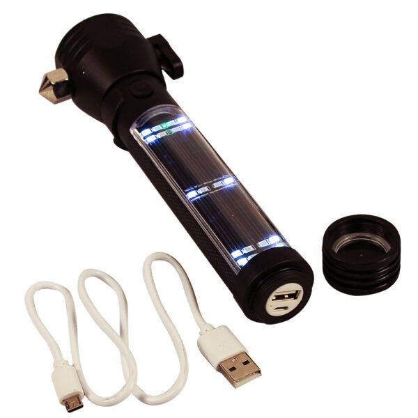 9-in-1 Multi-Function LED Solar Rechargeable Flashlight (4-pack) - 图片 2