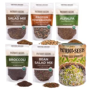 4-Tray Seed Sprouter Set & Sprouting Seeds Starter Kit